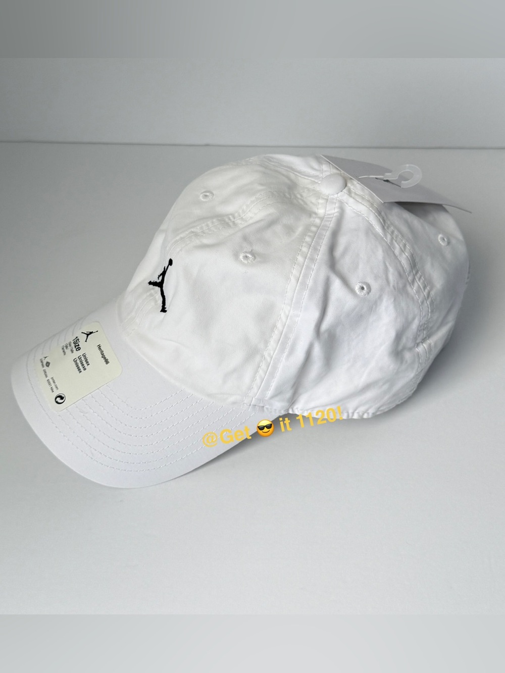 Jordan Jumpman Heritage86 Washed Cap One Size Unisex White DC3673-100 - Picture 2 of 9